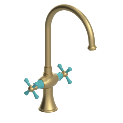 Rubinet Two Handle Single Hole Kitchen Set Satin Brass