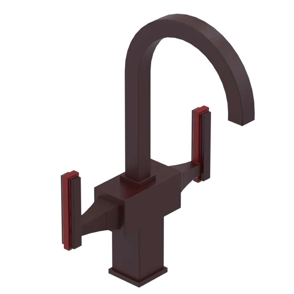 Rubinet Single Hole Dual Handle Lav. Set. (less drain) Bordeaux
