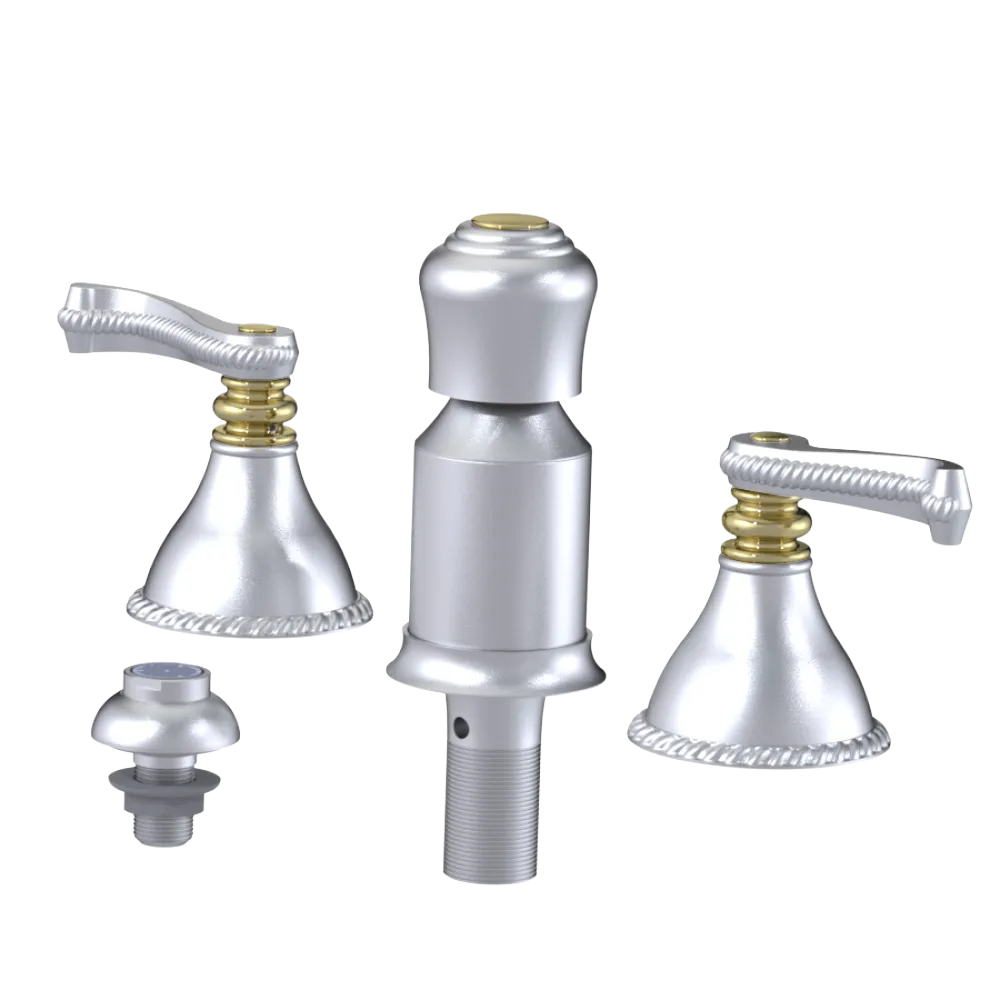 Rubinet Bidet Fitting with Spray, Diverter, and Vacum Breaker (Less Drain) Satin Chrome