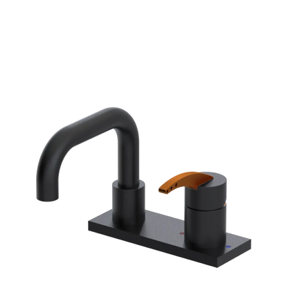 Rubinet 4" Centre Single Control Lav. Set. with Genesis spout (less drain) Matt Black