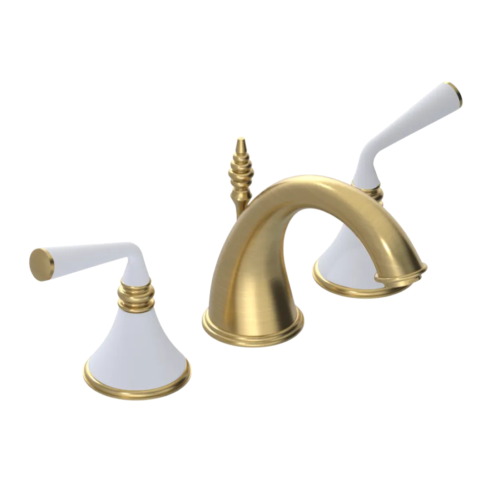 Rubinet Widespread Lav. Set. (less drain) Satin Brass