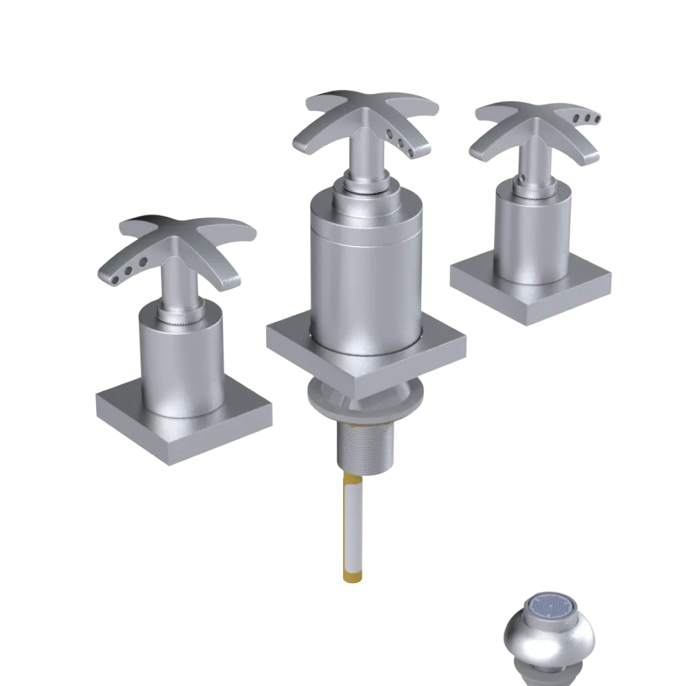 Rubinet Bidet Fitting with Spray, Diverter, and Vacuum Breaker (less drain) Satin Chrome