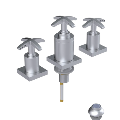 Rubinet Bidet Fitting with Spray, Diverter, and Vacuum Breaker (less drain) Satin Chrome
