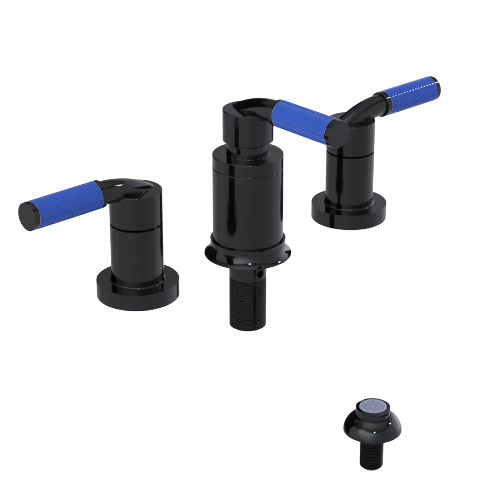Rubinet Bidet Fitting with Spray, Diverter, and Vacum Breaker (Less Drain) Black