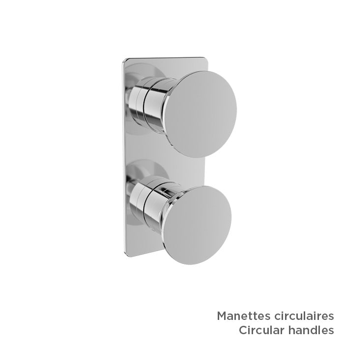 Baril Thermostatic pressure balanced shower valve with 3-way diverter (without handle)