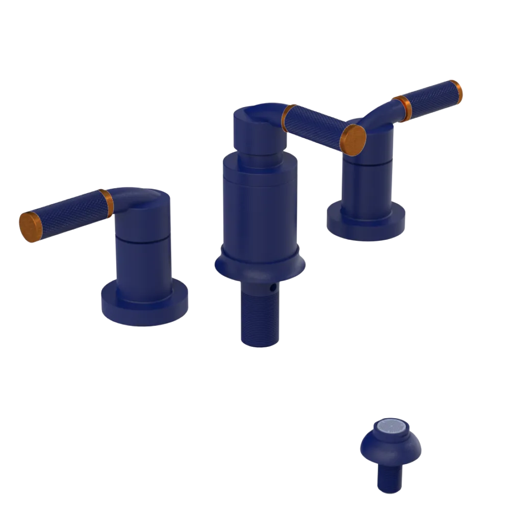 Rubinet Bidet Fitting with Spray, Diverter, and Vacum Breaker (Less Drain) Midnight Blue