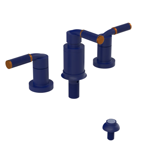 Rubinet Bidet Fitting with Spray, Diverter, and Vacum Breaker (Less Drain) Midnight Blue