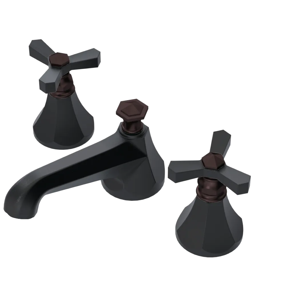 Rubinet Widespread Lav. Set. (less drain) Matt Black