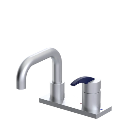 Rubinet 4" Centre Single Control Lav. Set. with Genesis spout (less drain) Satin Chrome