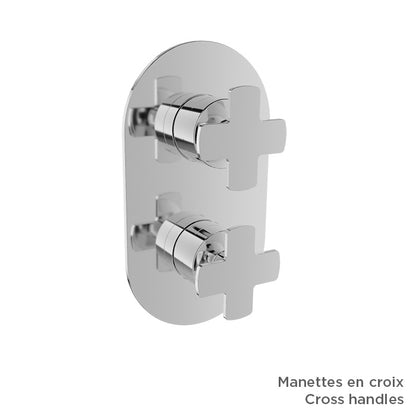 Baril Thermostatic pressure balanced shower valve with 2-way diverter (without handle)
