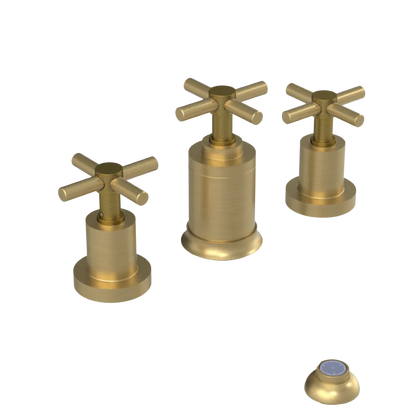 Rubinet Bidet Fitting with Spray, Diverter, and Vacuum Breaker (less drain) Satin Brass