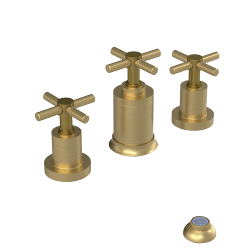 Rubinet Bidet Fitting with Spray, Diverter, and Vacuum Breaker (less drain) Satin Brass