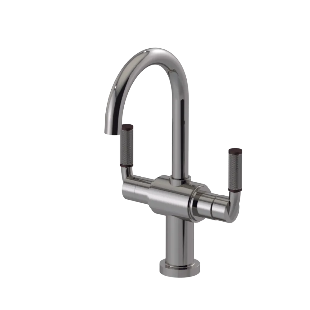 Rubinet Single Hole Dual Handle Lav. Set. (less drain) Polished Nickel