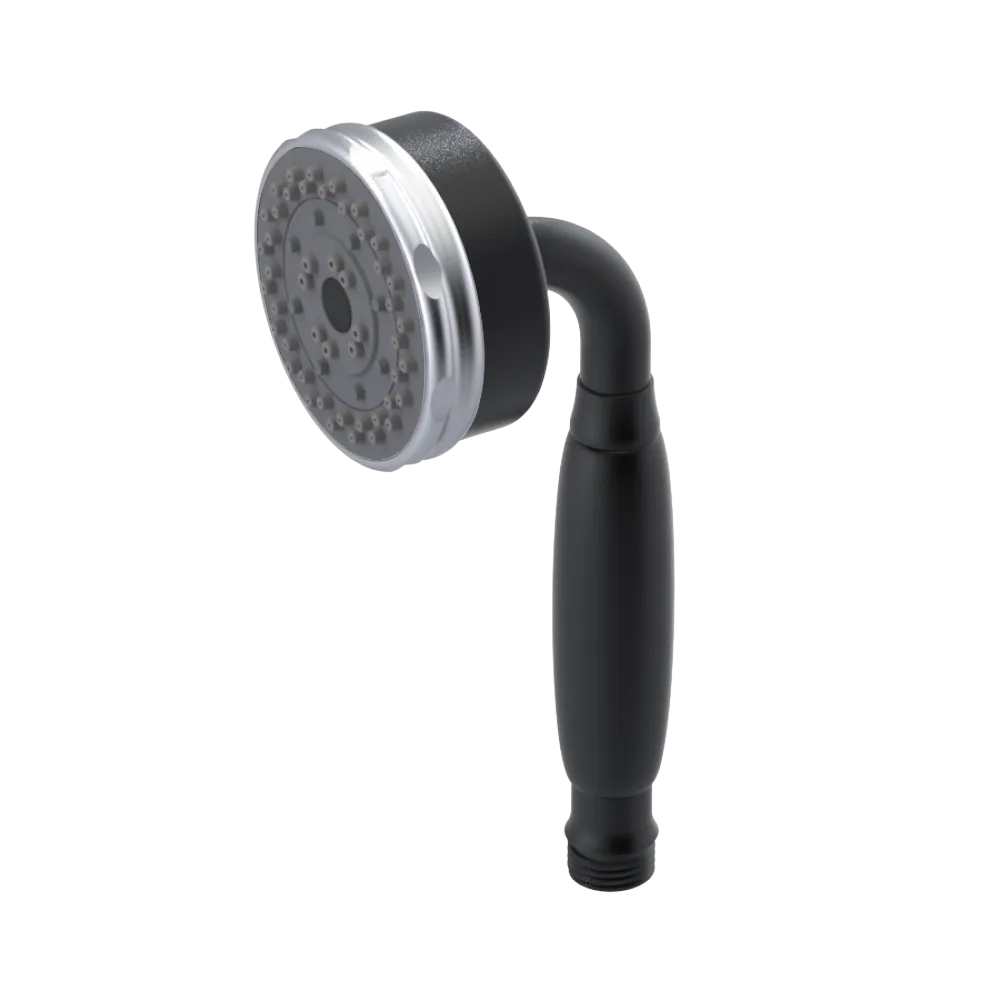 Rubinet 3 Function Hand Held Shower Only Matt Black