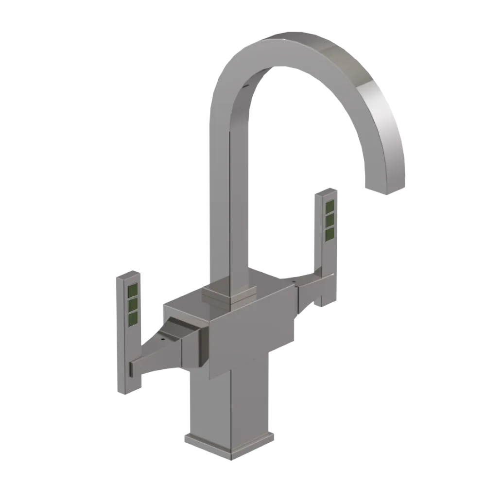 Rubinet Single Hole Dual Handle Lav. Set. (less drain) Polished Nickel