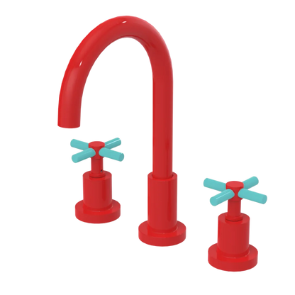 Rubinet Widespread Kitchen Set with LaSalle Spout Red