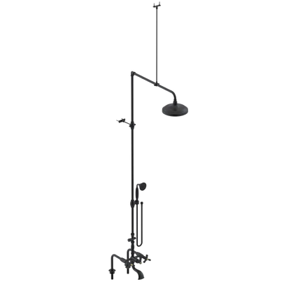 Rubinet Deck Mount Tub & Shower with Hand Held Shower Matt Black