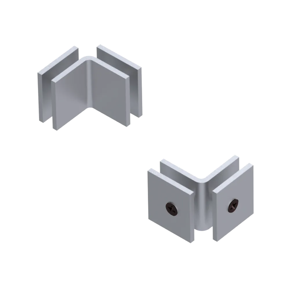 Rubinet 90 Glass to Glass Open Face Satin Chrome