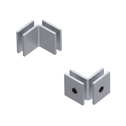 Rubinet 90 Glass to Glass Open Face Satin Chrome