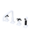 Rubinet Widespread Kitchen Set with Genesis Spout with Hand Spray White