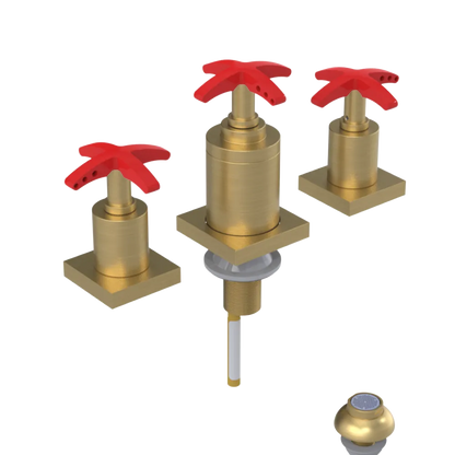 Rubinet Bidet Fitting with Spray, Diverter, and Vacuum Breaker (less drain) Satin Gold