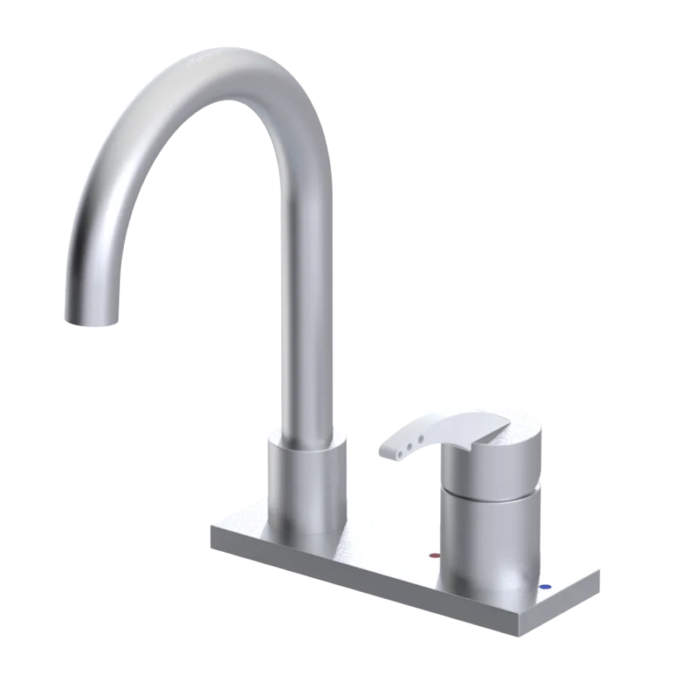 Rubinet 4" Centre Single Control Lav. Set. (less drain) Satin Chrome