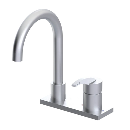 Rubinet 4" Centre Single Control Lav. Set. (less drain) Satin Chrome