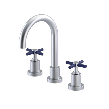 Rubinet Widespread Lav. Set. (less drain) Satin Chrome
