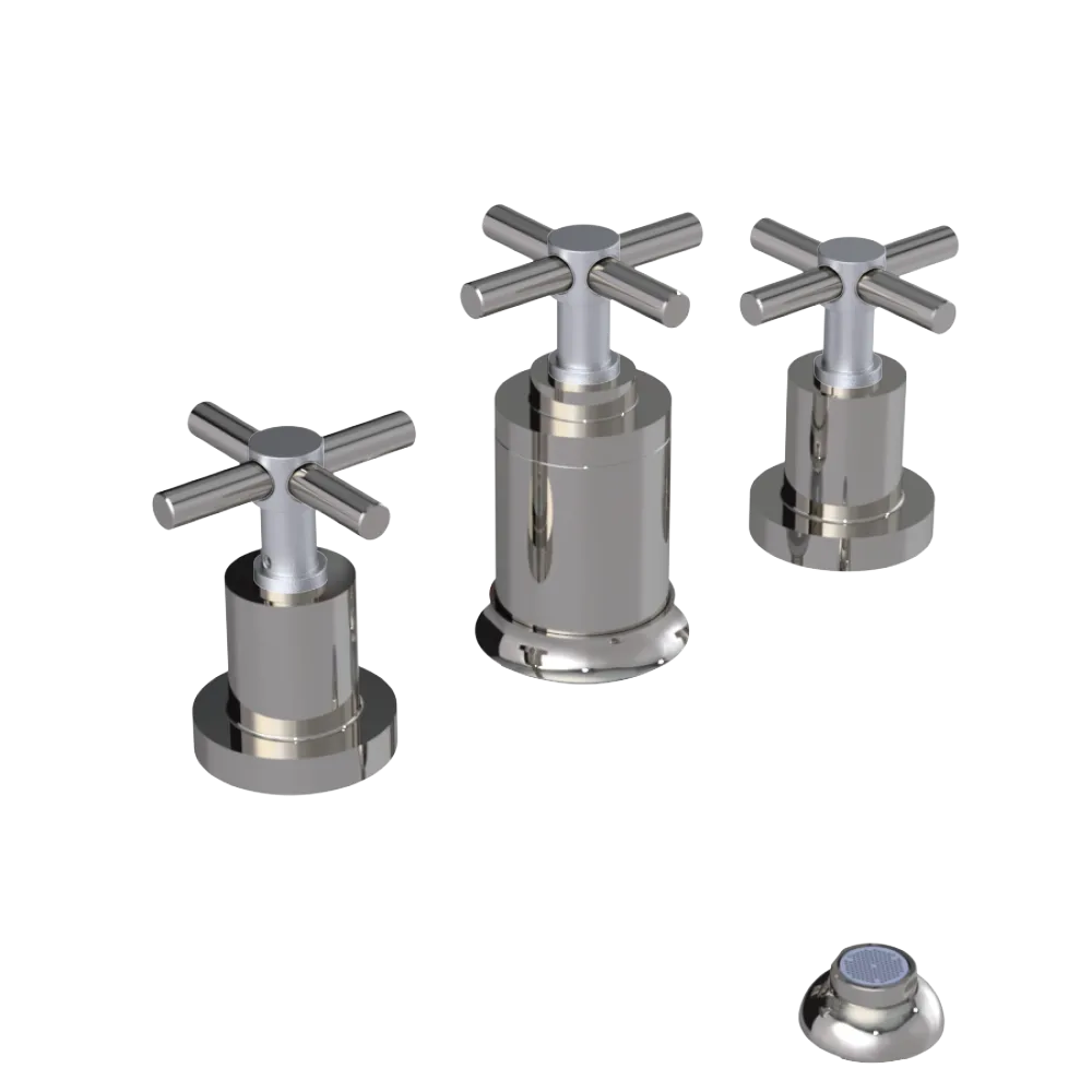 Rubinet Bidet Fitting with Spray, Diverter, and Vacuum Breaker (less drain) Polished Nickel