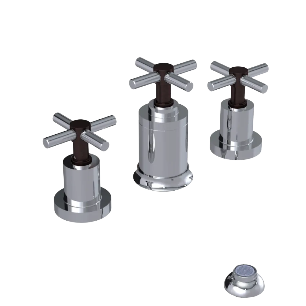 Rubinet Bidet Fitting with Spray, Diverter, and Vacuum Breaker (less drain) Chrome