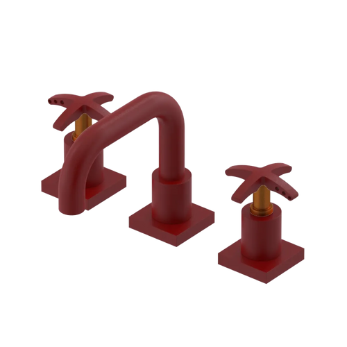 Rubinet Widespread Lav. Set. with Genesis spout (less drain) Maroon