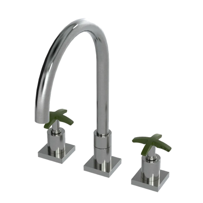 Rubinet Widespread Kitchen Set Satin Nickel