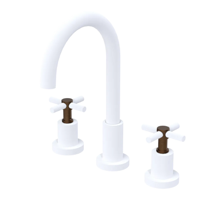 Rubinet Widespread Kitchen Set with LaSalle Spout Matt White