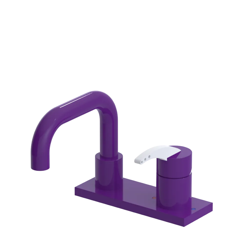 Rubinet 4" Centre Single Control Lav. Set. with Genesis spout (less drain) Purple Haze
