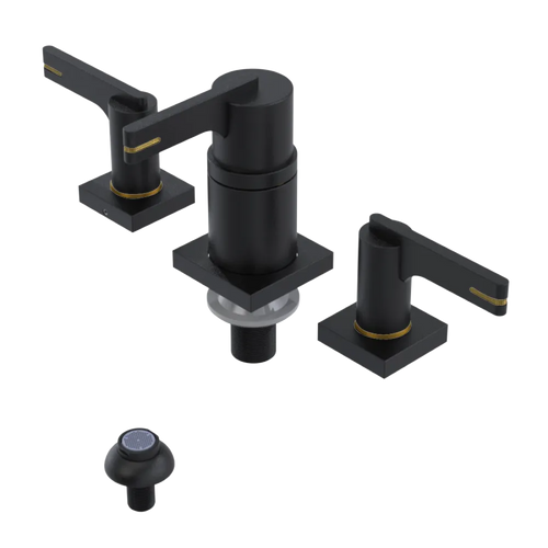 Rubinet Bidet Fitting with Spray, Diverter, and Vacum Breaker (Less Drain) Matt Black