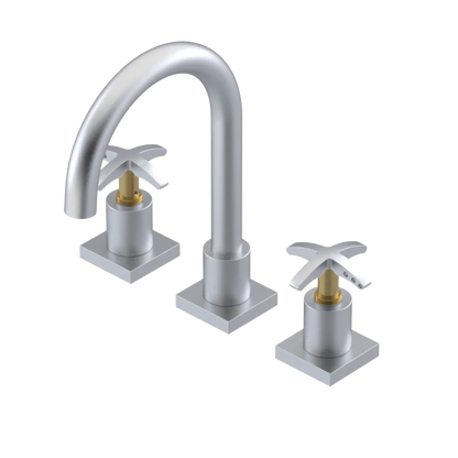 Rubinet Widespread Lav. Set. (less drain) Satin Chrome
