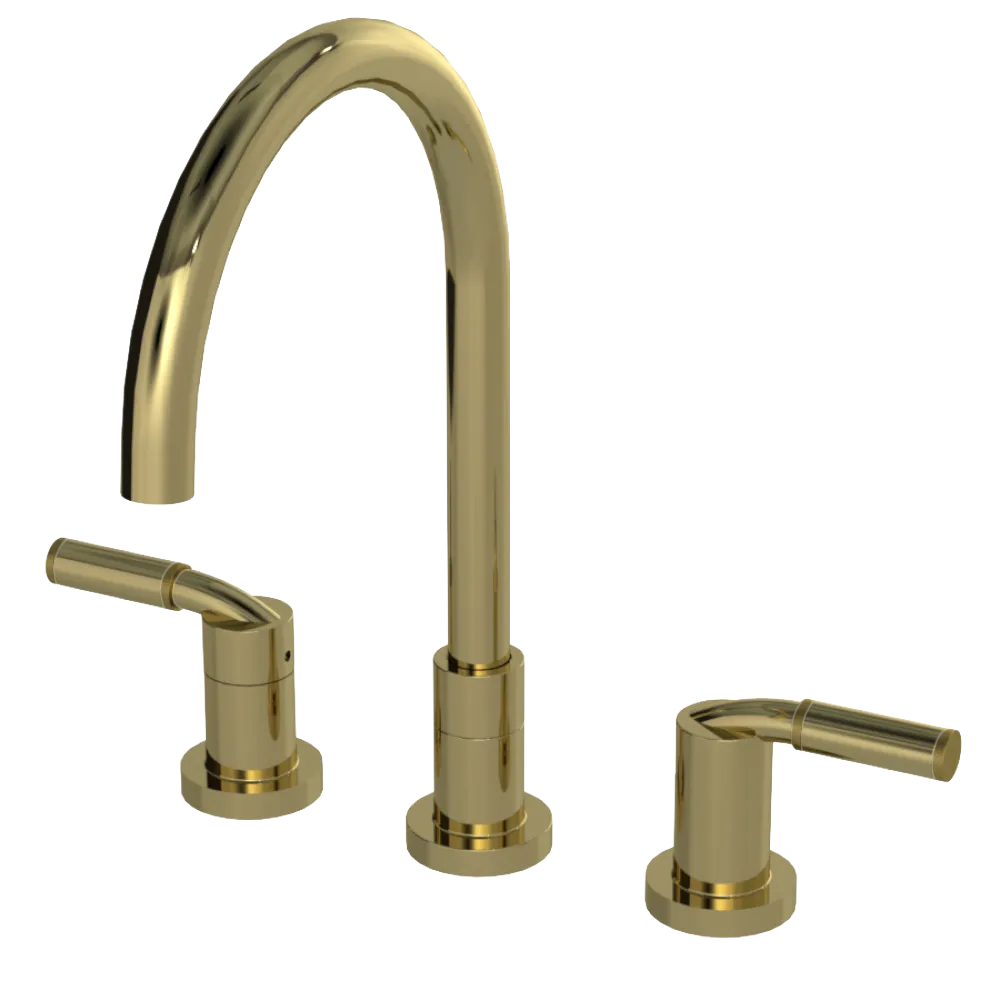 Rubinet Widespread Kitchen Set Natural Brass