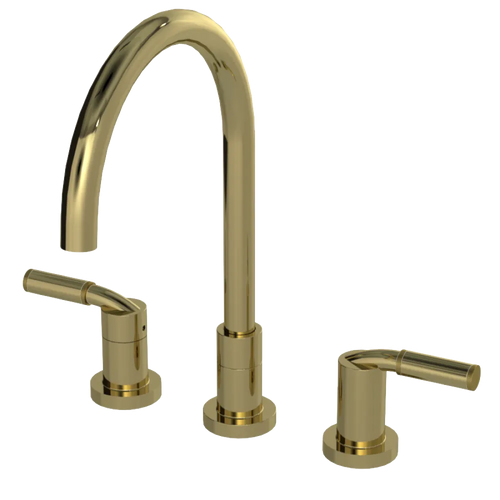 Rubinet Widespread Kitchen Set Natural Brass