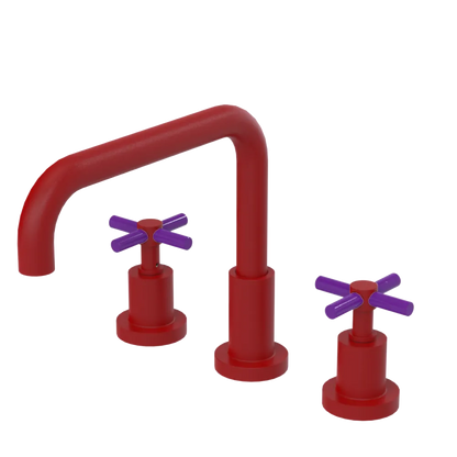 Rubinet Widespread Kitchen Set Maroon