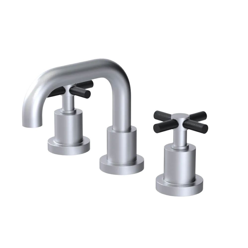 Rubinet Widespread Lav. Set. (less drain) Satin Chrome