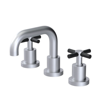 Rubinet Widespread Lav. Set. (less drain) Satin Chrome
