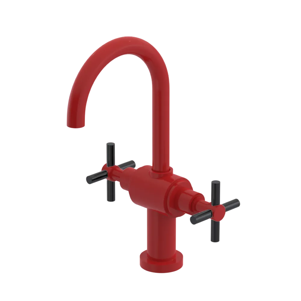 Rubinet Single Hole Dual Handle Lav. Set with LaSalle Spout (less drain) Red