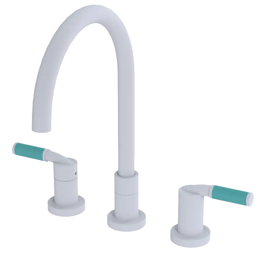Rubinet Widespread Kitchen Set Matt White