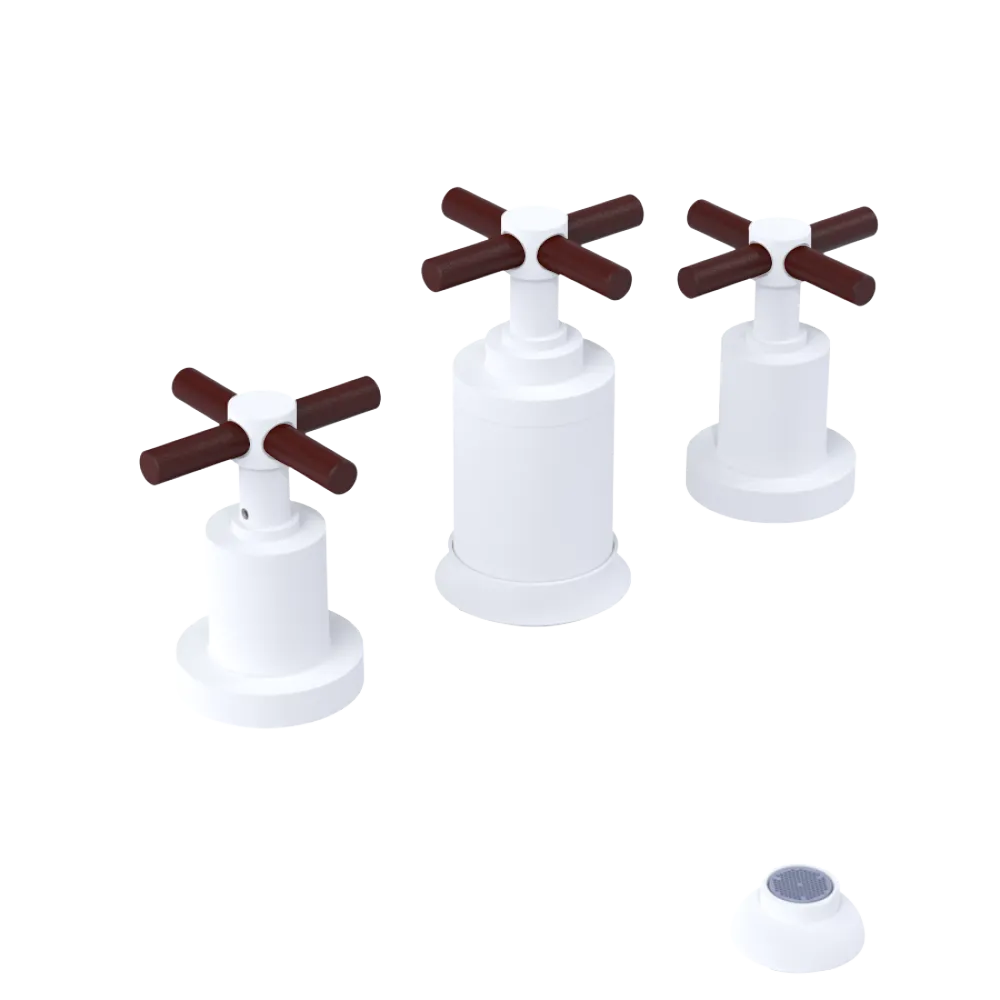 Rubinet Bidet Fitting with Spray, Diverter, and Vacuum Breaker (less drain) Matt White