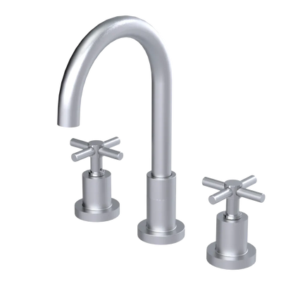 Rubinet Widespread Kitchen Set with LaSalle Spout Satin Chrome