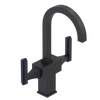 Rubinet Single Hole Dual Handle Lav. Set. (less drain) Matt Black