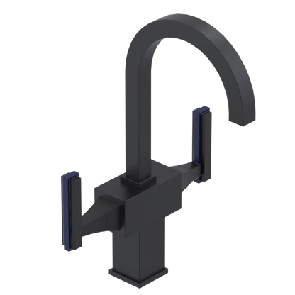 Rubinet Single Hole Dual Handle Lav. Set. (less drain) Matt Black