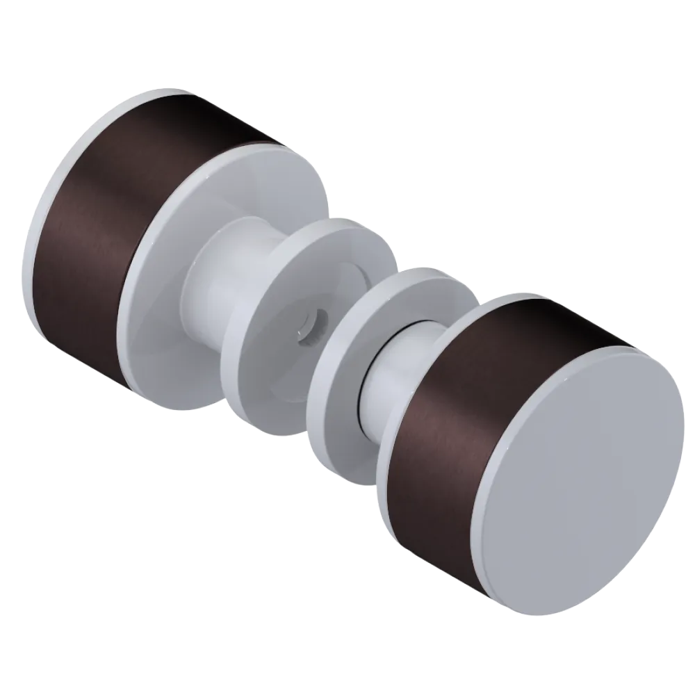 Rubinet Shower Door Knob (set) White