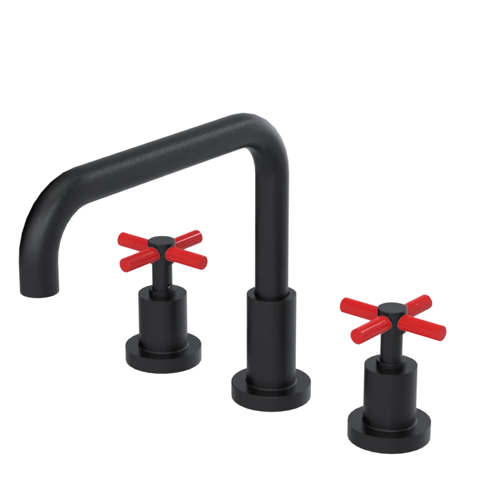 Rubinet Widespread Kitchen Set Matt Black