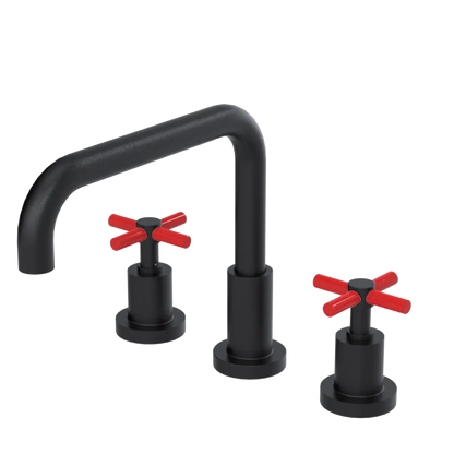 Rubinet Widespread Kitchen Set Matt Black